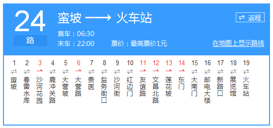 貴陽公交24路路線示意圖